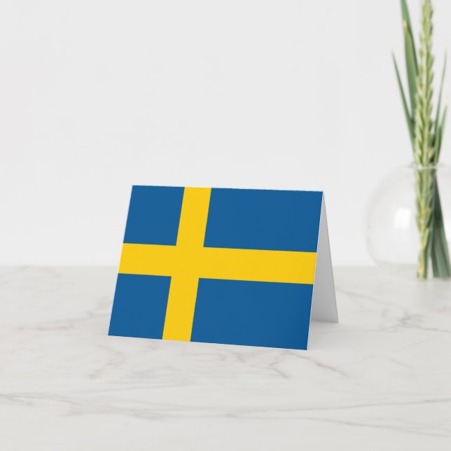 Sverige (svenska) Flagga Kort (Framsida)