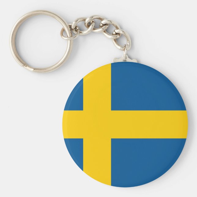 Sverige (svenska) Flagga Nyckelring (Framsidan)