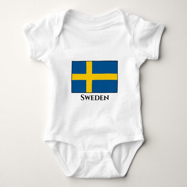 Sverige (svenska) Flagga T Shirt (Framsida)