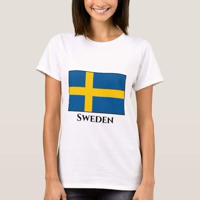 Sverige (svenska) Flagga T Shirt (Framsida)