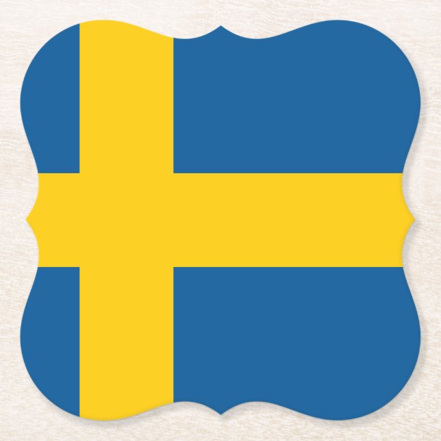 Sverige (svenska) Flagga Underlägg Papper (Framsida)