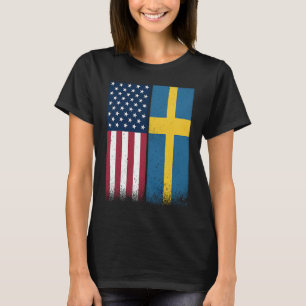 Sverige Svenska Flaggor Proud USA Sverige T Shirt