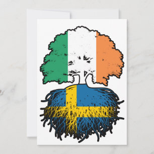 Sverige Svenska Irish Ireland Träd Roots Flagga Inbjudningar