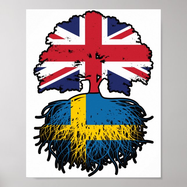 Sverige Svenska Storbritannien Storbritannien Stor Poster (Framsidan)