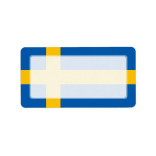 Sverige - svenskflagga adressetikett