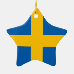 Sverige - svenskflagga julgransprydnad keramik