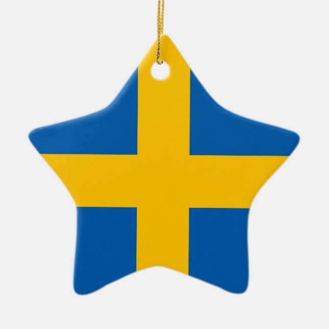 Sverige - svenskflagga julgransprydnad keramik (Framsidan)