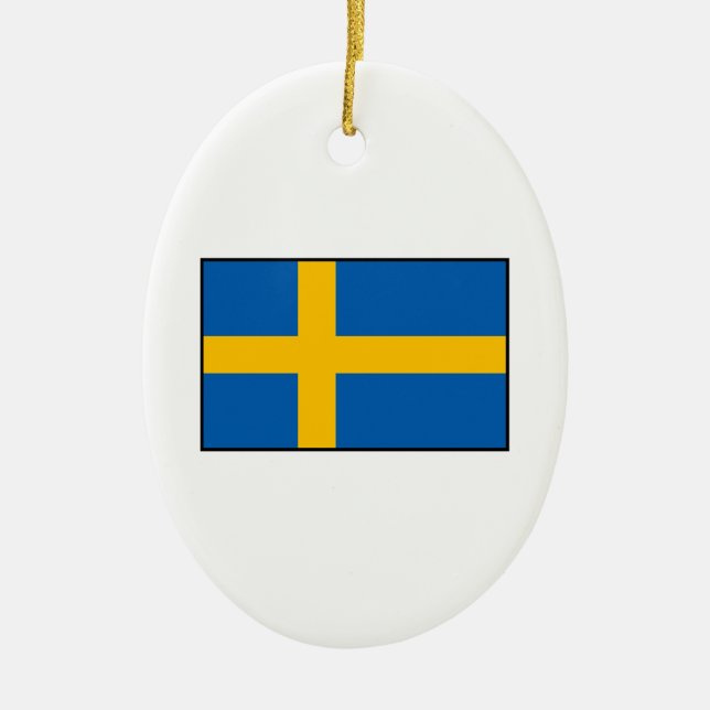 Sverige - svenskflagga julgransprydnad keramik (Framsidan)