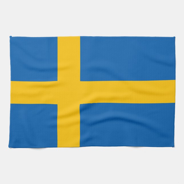 Sverige - svenskflagga kökshandduk (Horisontell)