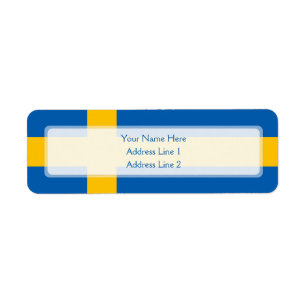 Sverige - svenskflagga returadress etikett