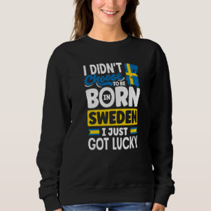Sverige Svenskt Sverige Flagga Jag Var Bara Lucky T Shirt