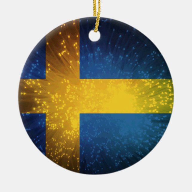 Sverige; Sverige Flagga Julgransprydnad Keramik (Framsidan)