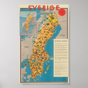 Sverige Sverige Vintage affisch 1931