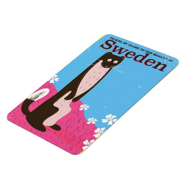 Sverige Tecknad serie vintage reseaffisch Magnet (Vänstra Sidan)