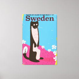 Sverige Tecknad vintage resor poster Canvastryck