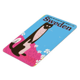 Sverige Tecknad vintage resor poster Magnet
