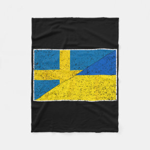 Sverige Ukraina Flagga Svensk Ukrainsk Nationalite Fleecefilt