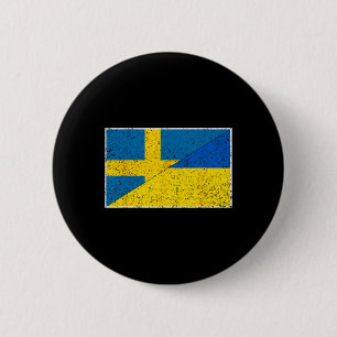 Sverige Ukraina Flagga Svensk Ukrainsk Nationalite Knapp