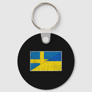 Sverige Ukraina Flagga Svensk Ukrainsk Nationalite Nyckelring