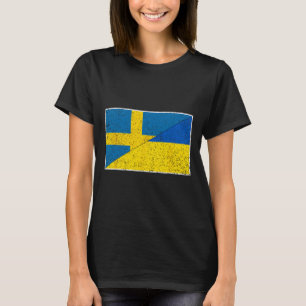 Sverige Ukraina Flagga Svensk Ukrainsk Nationalite T Shirt