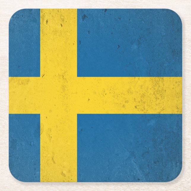 Sverige Underlägg Papper Kvadrat (Framsidan)