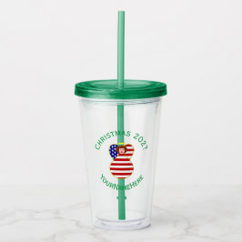 Sverige USA Ängel Rött Hår Julflagga Personlig  Take Away Mugg