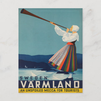 Sverige Varmland Vintage resor Poster Vykort