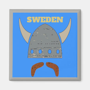 Sverige Viking huvud Magnet