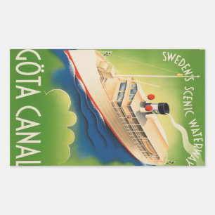 Sverige Vintage resor-klistermärken Rektangulärt Klistermärke