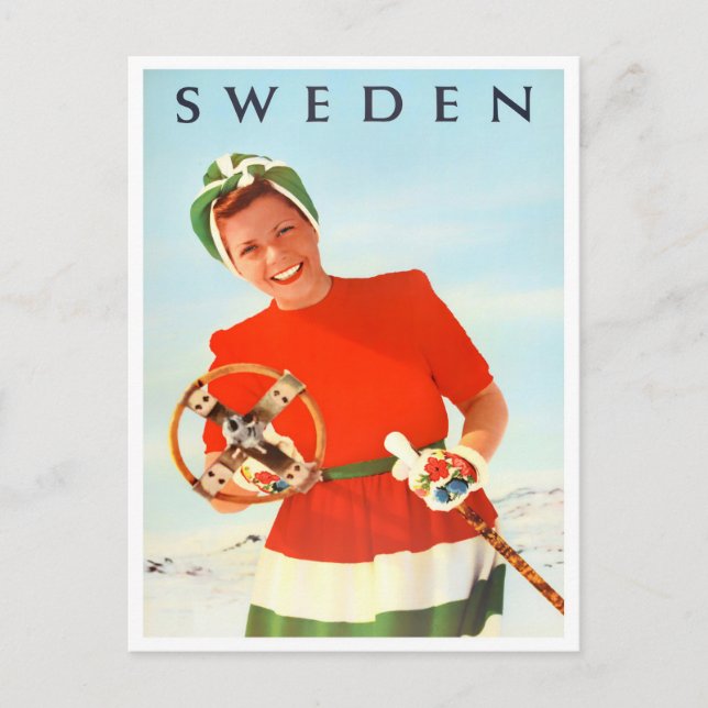 Sverige vintage resor vykort (Framsida)