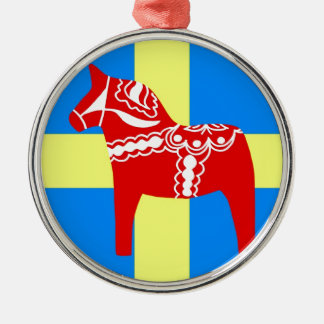 SverigeDala häst Julgransprydnad Metall