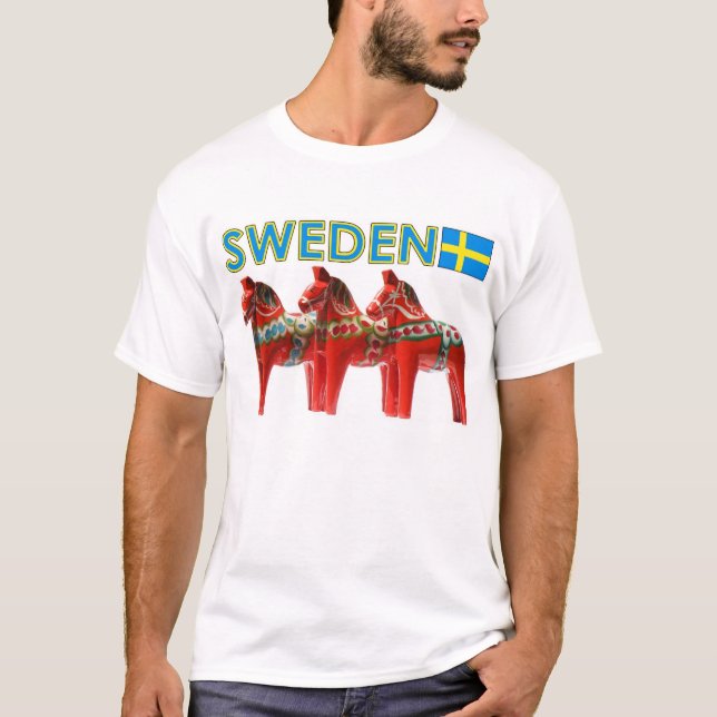 SverigeDala häst Tee Shirt (Framsida)