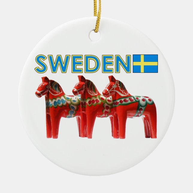 SverigeDala hästar Julgransprydnad Keramik (Framsidan)