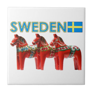 SverigeDala hästar Kakelplatta
