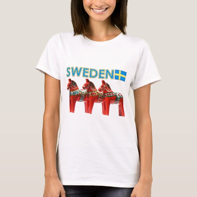 SverigeDala hästar T-shirt (Framsida)