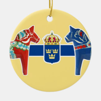 SverigeDala vapensköld Julgransprydnad Keramik