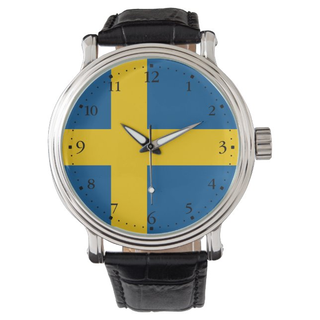 Sverigeflagga Armbandsur (Framsida)