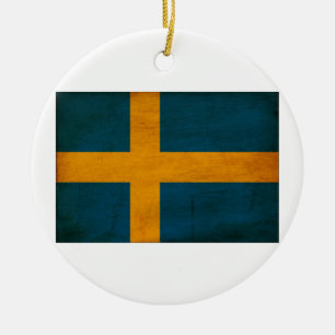 Sverigeflagga Julgransprydnad Keramik