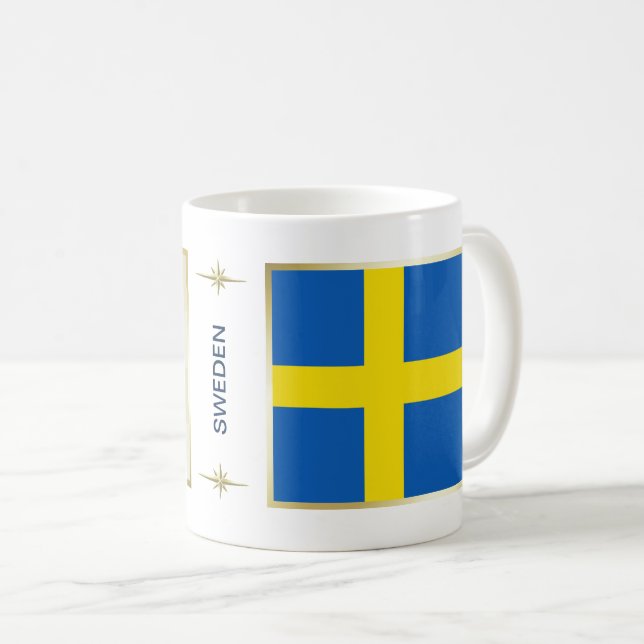 Sverigeflagga + Kartamugg Kaffemugg (Framsida höger)