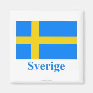 Sverigeflagga med namn i svensk magnet