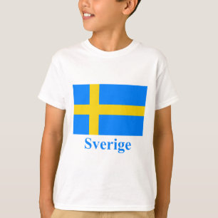 Sverigeflagga med namn i svensk t shirt