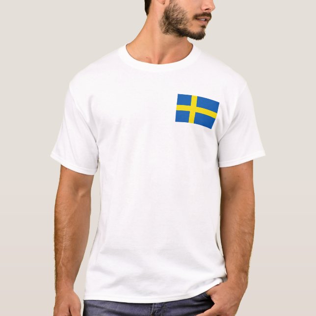 Sverigeflagga och kartaT-tröja T Shirt (Framsida)