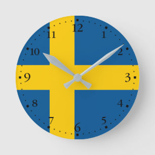 Sverigeflagga Rund Klocka