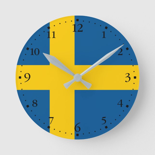 Sverigeflagga Rund Klocka (Framsida)