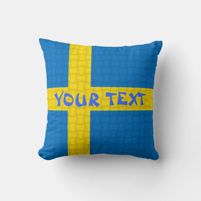 Sverigeflagga: TILLFOGA TEXT Kudde (Framsida)