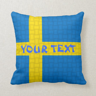 Sverigeflagga: TILLFOGA TEXT Kudde