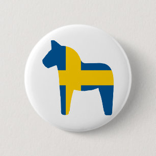 SverigeflaggaDala häst Knapp