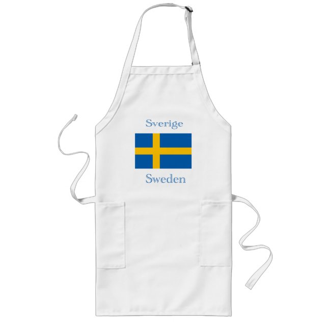 Sverigeflaggaförkläde Långt Förkläde (Framsidan)