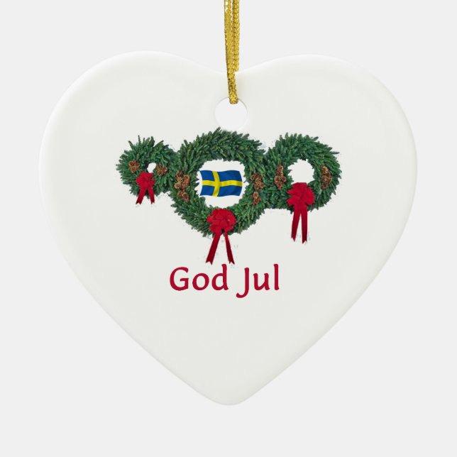 Sverigejul 2 julgransprydnad keramik (Framsidan)