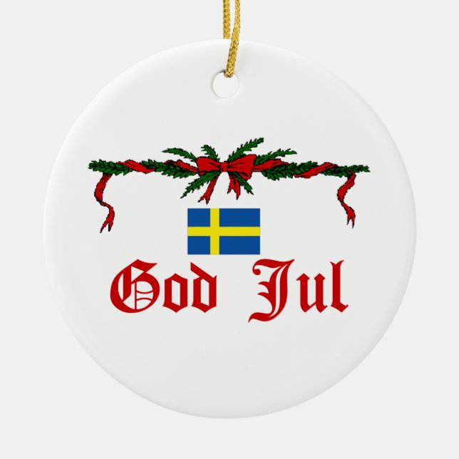 Sverigejul Julgransprydnad Keramik (Framsidan)